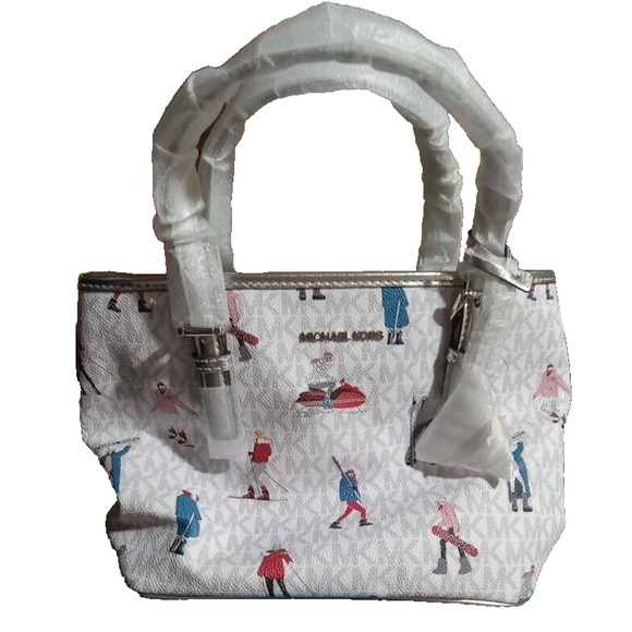 MICHAEL KORS JET SET Small Travel Ski Girls Crossbody Silver Accents NWT - Picture 2 of 14